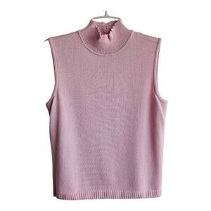 St. John Sport Knit Mock Turtleneck Top S